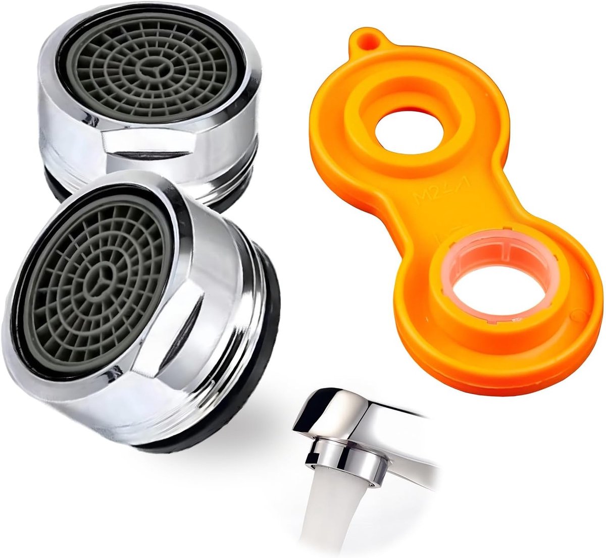 Faucet aerator filter set - 2 stuks M24 - roestvrij staal - waterbesparend voor keuken en badkamer - ShopVlot
