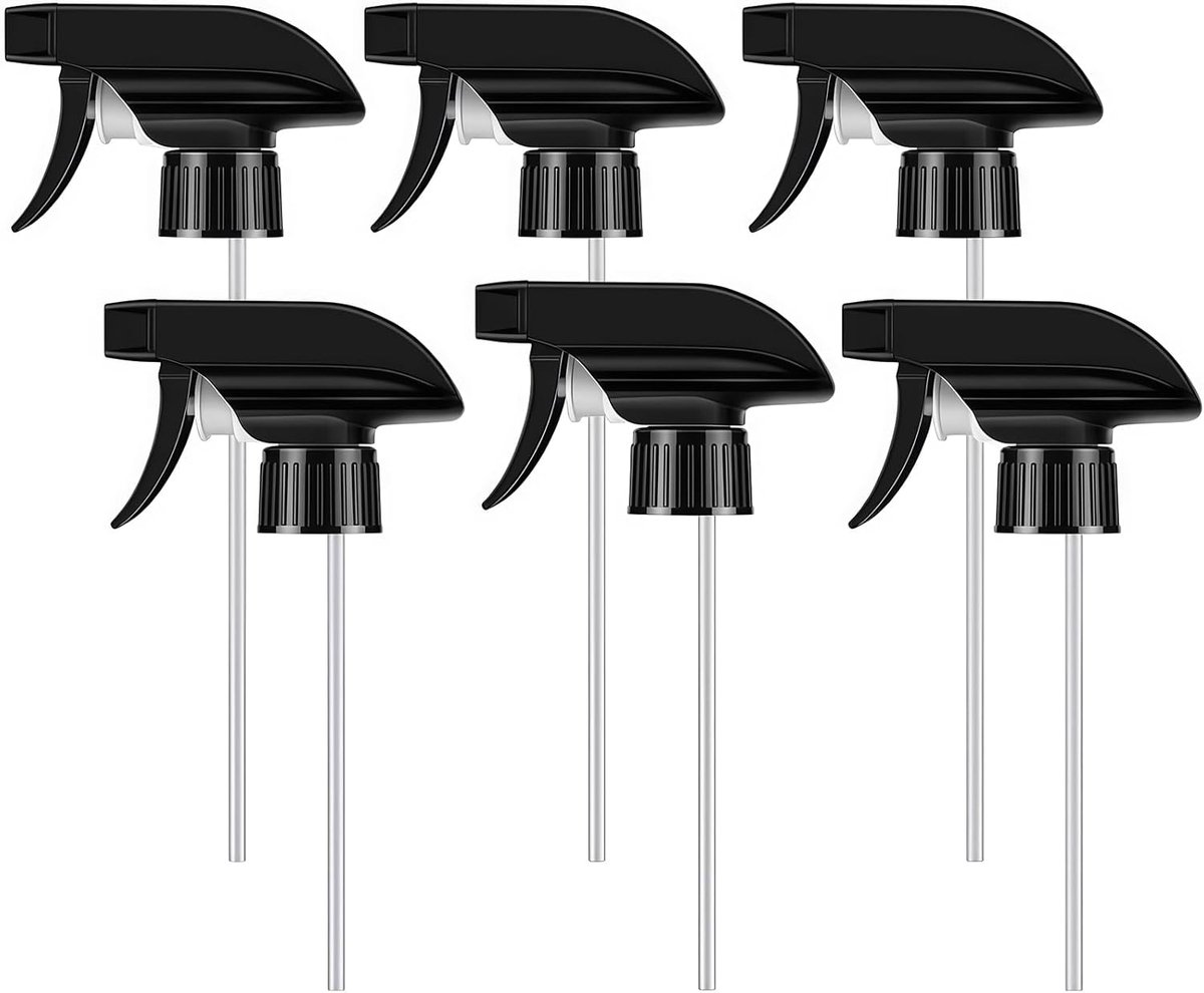 Trigger sprayer vervangingsnozzle - Heavy duty 6 stuks - Zwart - Geschikt voor 8oz/16oz flessen - ShopVlot
