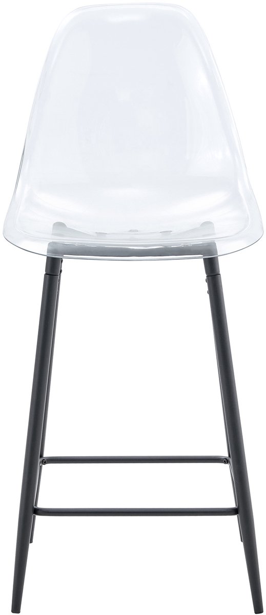 COVREO Barkruk 51 x 45 x 102 cm zwart, kunststof met rugleuning set van 4 Transparant
