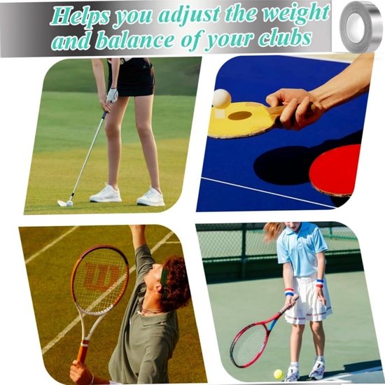 Versterk je Golfclubs met Lood Tape, Swinggewicht Toevoegen voor Golf, Tennis en Vissen (1.2cm x 107cm) — afbeelding 4