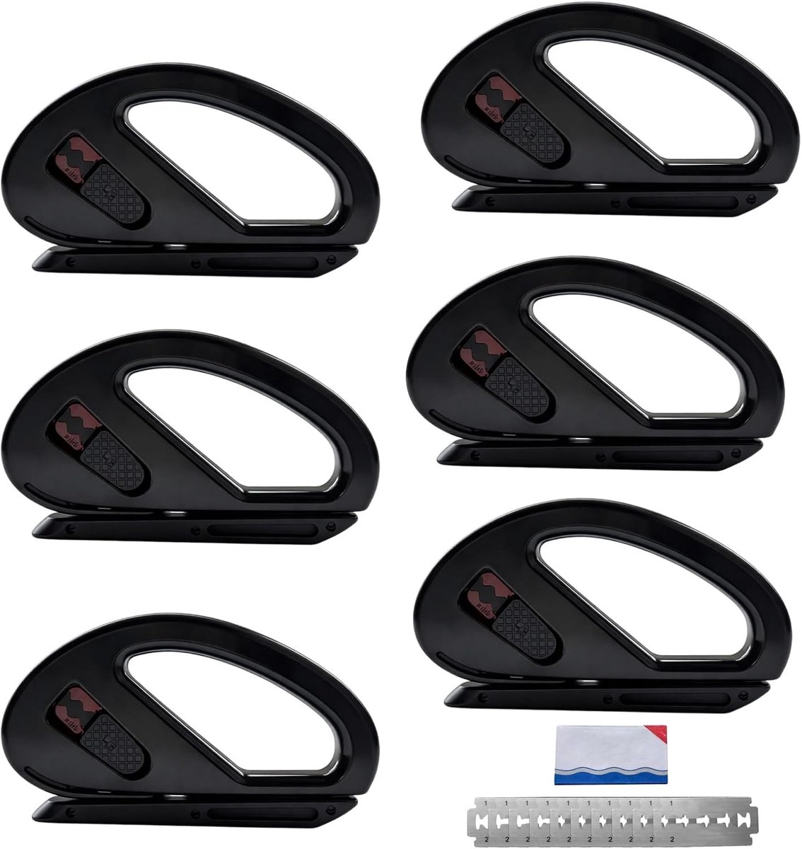 Cadeaupapiersnijder set van 6 stuks met reservemesjes voor veilig en efficiënt wikkelen, ideaal voor Kerstmis, verjaardagen en knutselprojecten