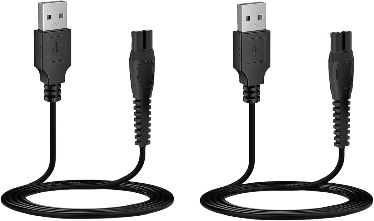 Reserve USB-oplaadkabel 1 m voor elektrisch scheerapparaat en tondeuse, geschikt voor oplaadbare modellen, ideaal voor dagelijks gebruik en vervanging