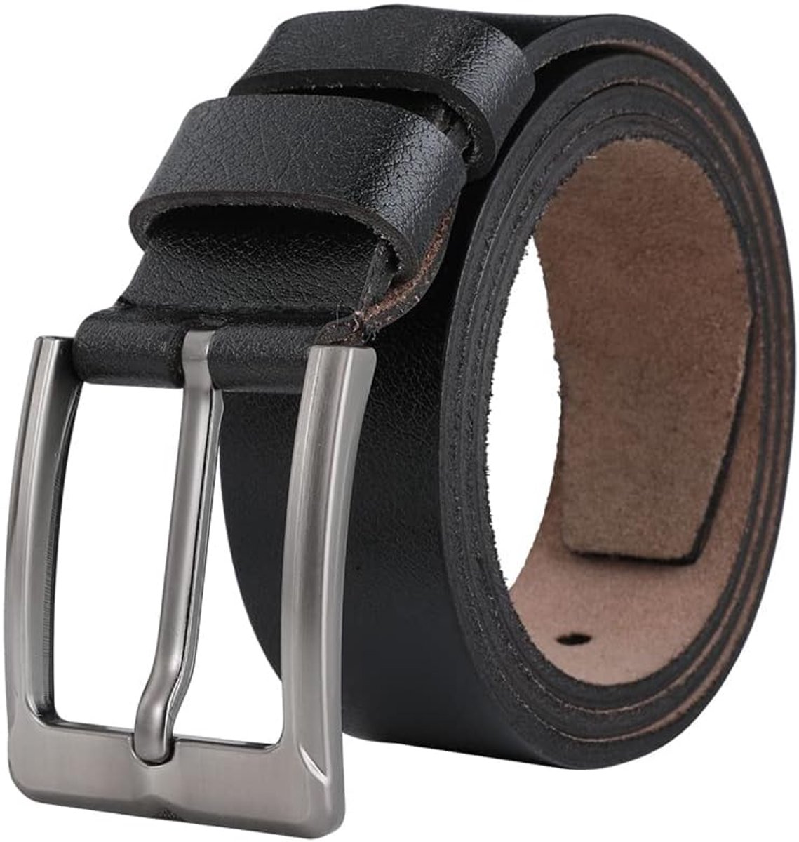 Belt for Men Retro Genuine Leather Double needle Buckle Belt Normal and Large Size 110CM-180CM Business Zodiac 3.8CM - ShopVlot
