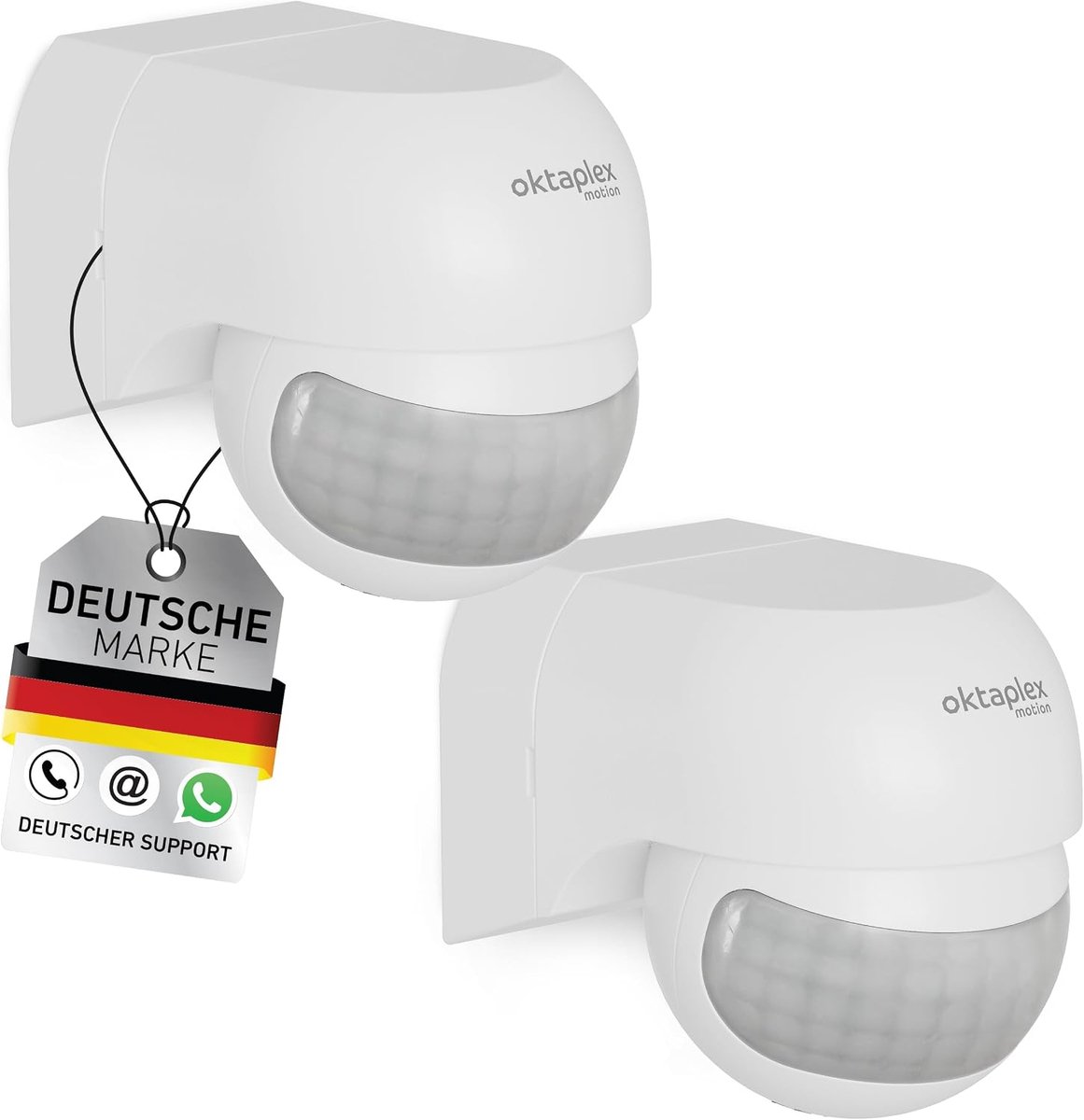 Oktaplex Ana Motion Sensor Outdoor Rotating 230 V IP44 180° Motion Sensor Range 12 m White Surface Mounted PIR Sensor - ShopVlot