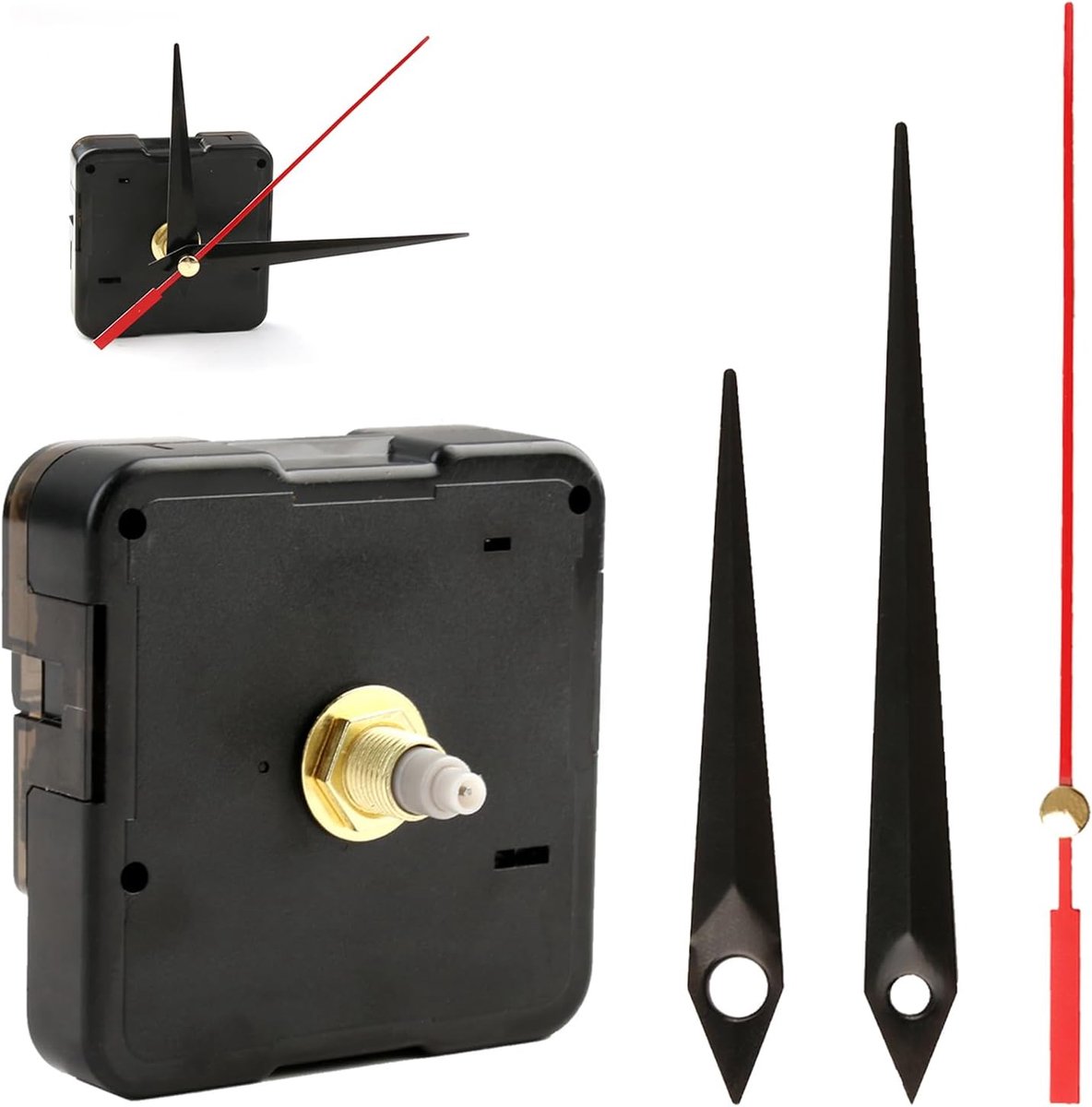 Kit for Wall Clock Mechanism, Silent Quartz Watch Mechanism Axle 16mm, 55x55x32mm with Hands for Wall Clock Repair - ShopVlot