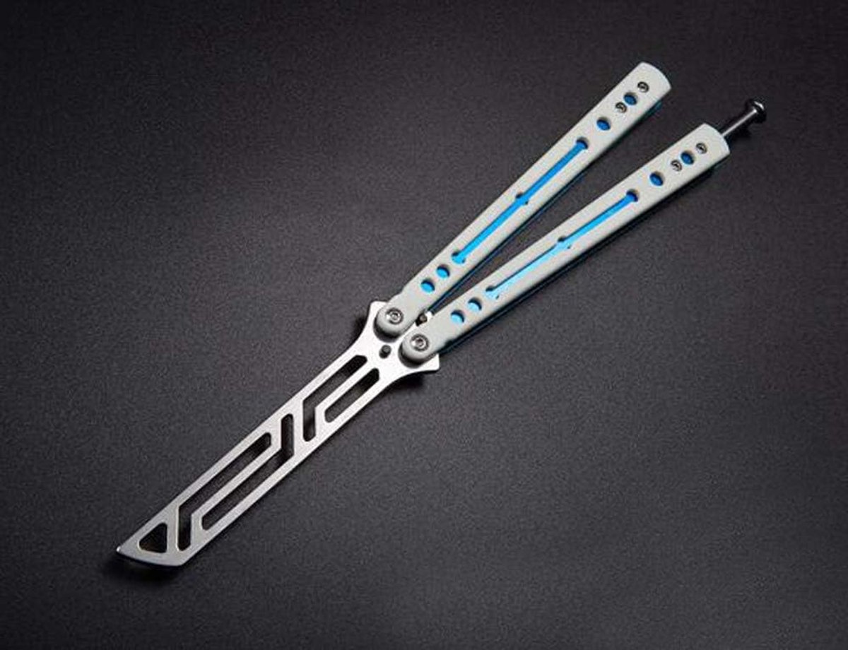Tactical Trainer G10 Grip Bearing Stone Wash Metal Steel Blunt Dull Blade Unsharpened Tools - ShopVlot