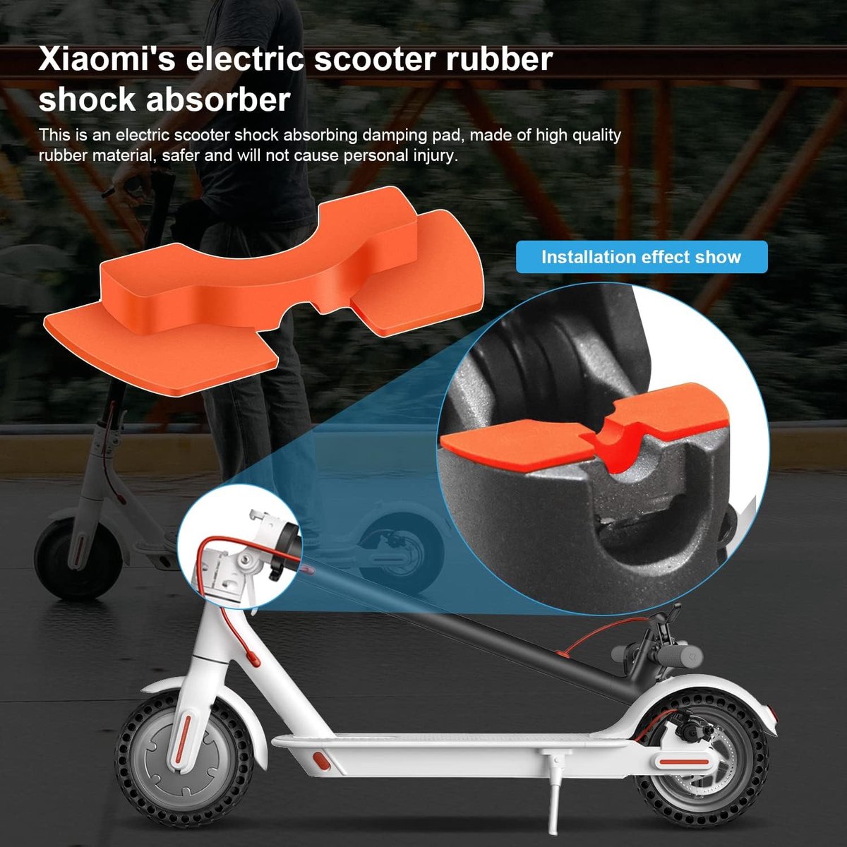Pack of 6 Scooter Vibration Dampers 3D Rubber Vibration Dampers Compatible with Xiaomi M365 1S Essential Pro 2 - ShopVlot