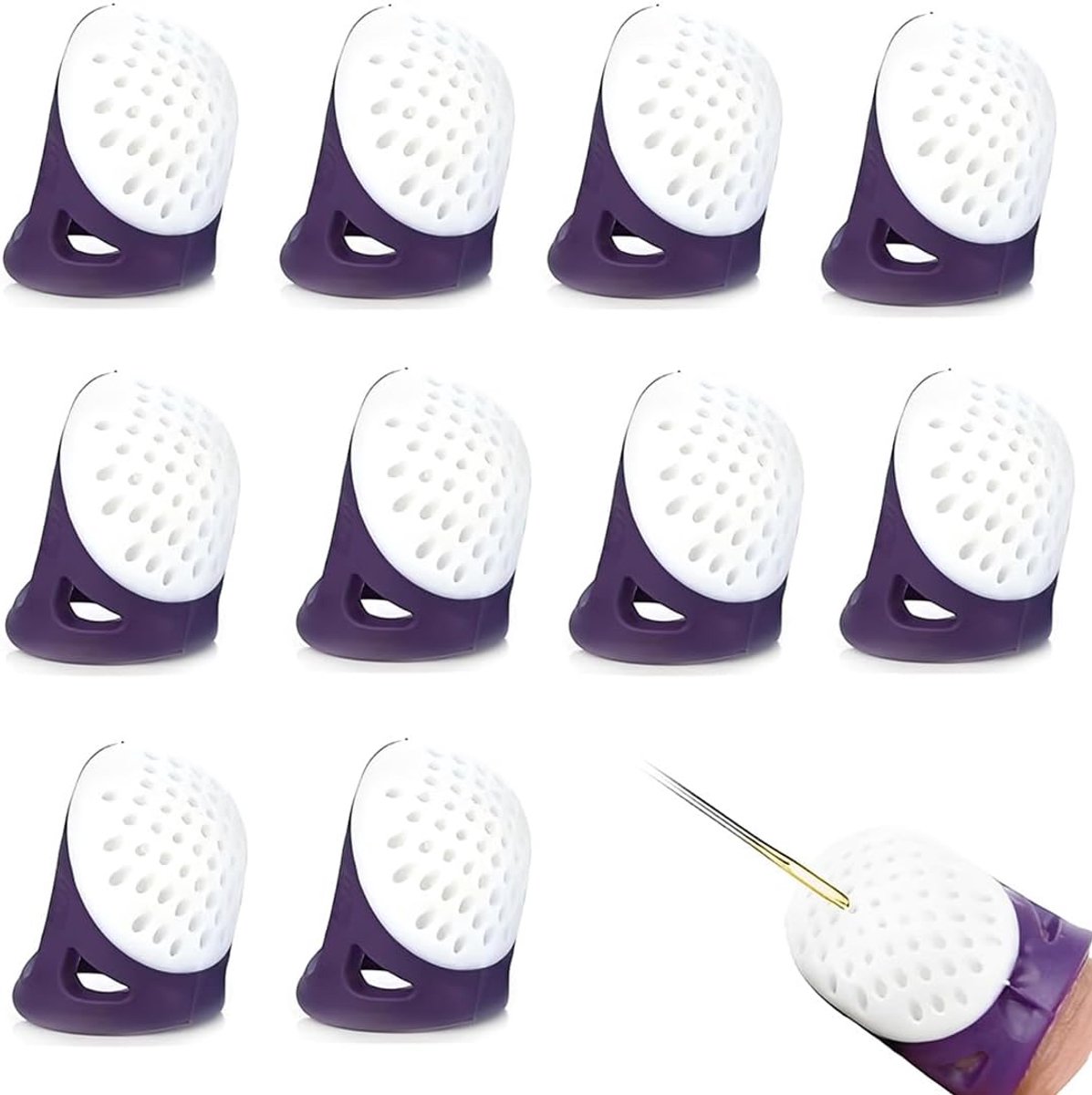 10 Pezzi Ditale Proteggi Dita Anti-Puntura Strumento Cucito Ditale Per Unghie Protezione Polpastrelli In Silicone - ShopVlot