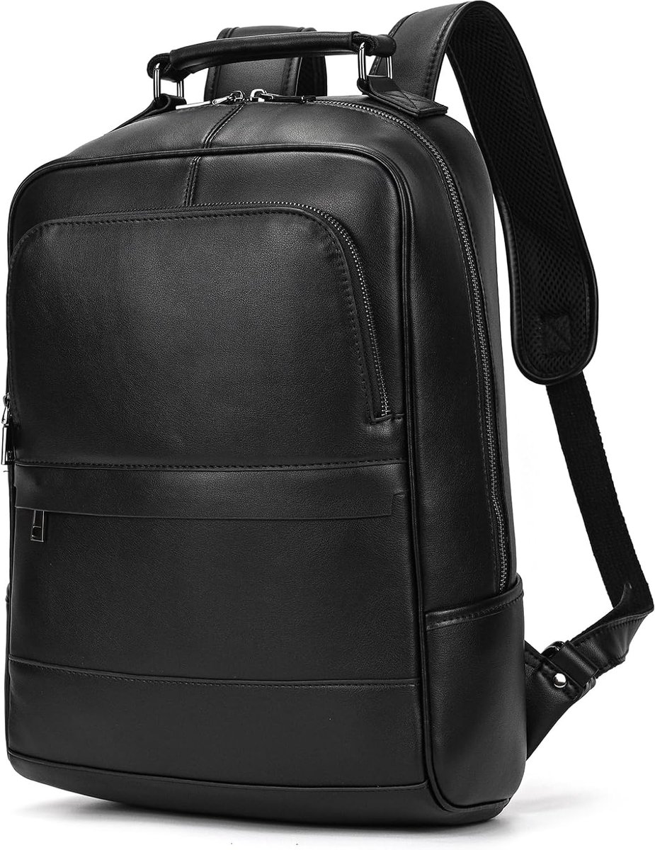 Laptop Backpack Men's Leather Backpack Large for Business School Backpacks 15.6 Inch Briefcase Daypack School Bag - ShopVlot