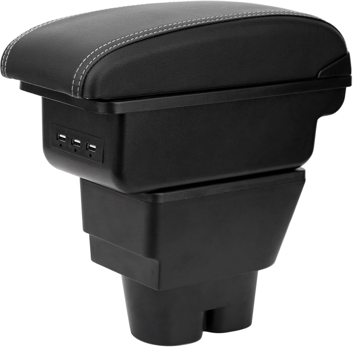 YJYWZH Armrest for Peugeot 207 207CC with USB and USB-C - 2 USB ports and 1 USB-C, double storage compartment, sliding - ShopVlot