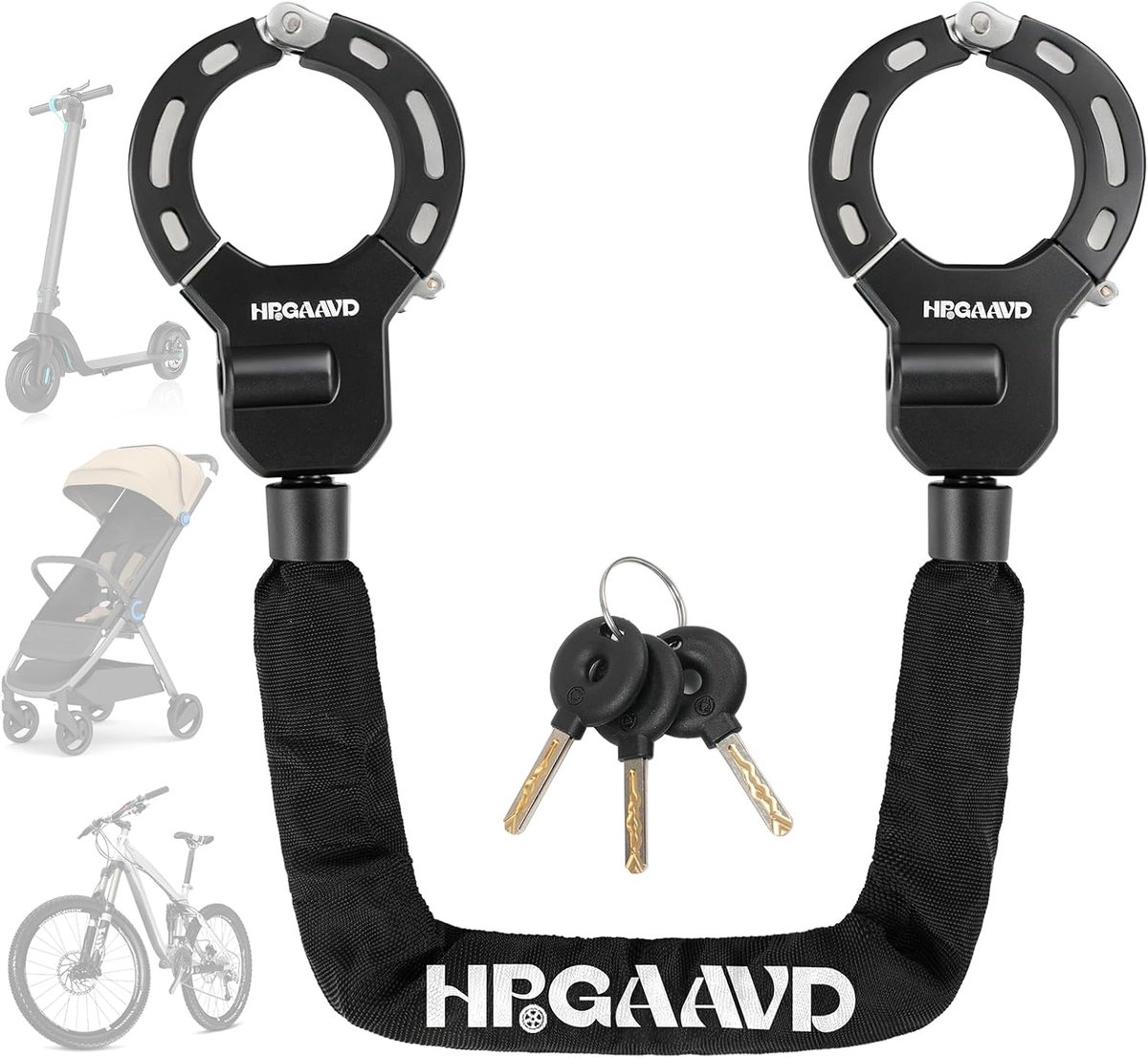 E-scooter lock, handcuff lock with key, lock for e-scooter with rubber lock sleeve - ShopVlot
