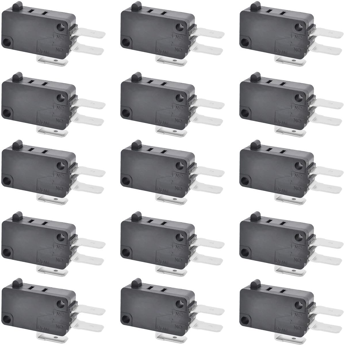 15pcs 16A SPDT Snap Action Button Micro Limit Switch 125V/250V for Microwave Oven Door Arcade KW3 by MUZHI V-15-1C25 - ShopVlot