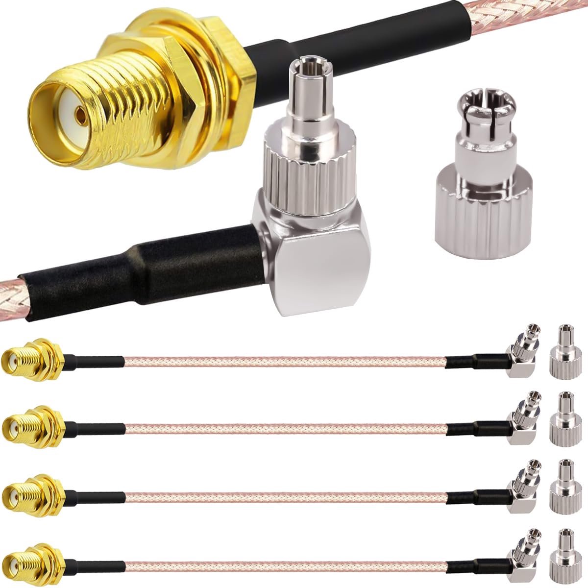 SMA to TS9/CRC9 RG316 Coaxial Extension Cable, SMA Bus to TS9/CRC9, Dual Plug, 30cm Rectangular Coaxial Cable for - ShopVlot