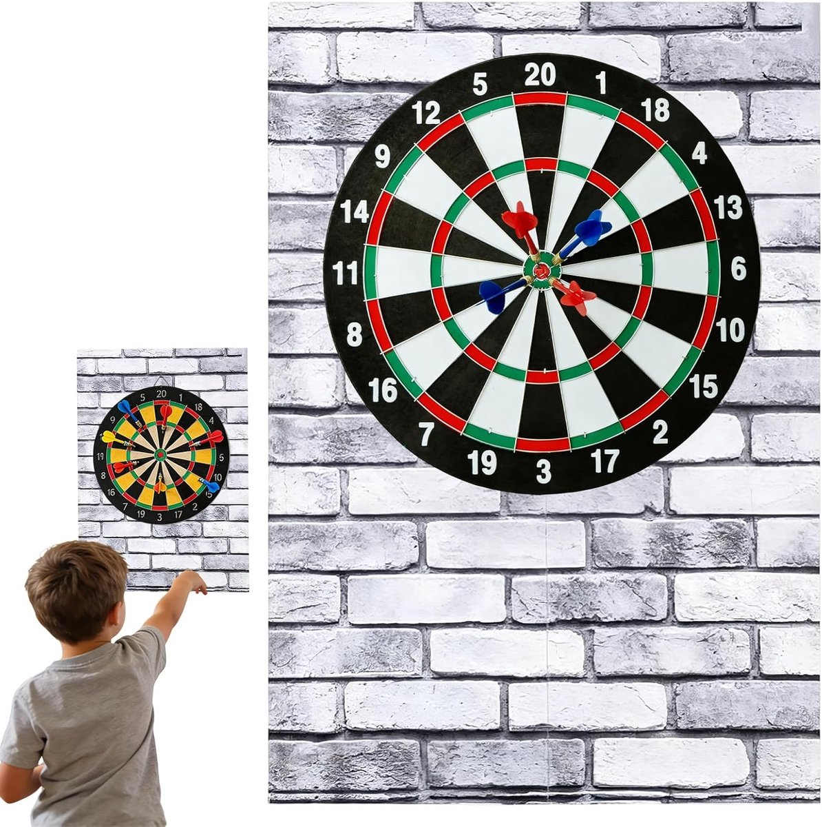 Houtnerf dartbord wandbescherming, vilt dartbord, muurbescherming, zelfklevend, wandomranding voor dartbord, vilten - ShopVlot