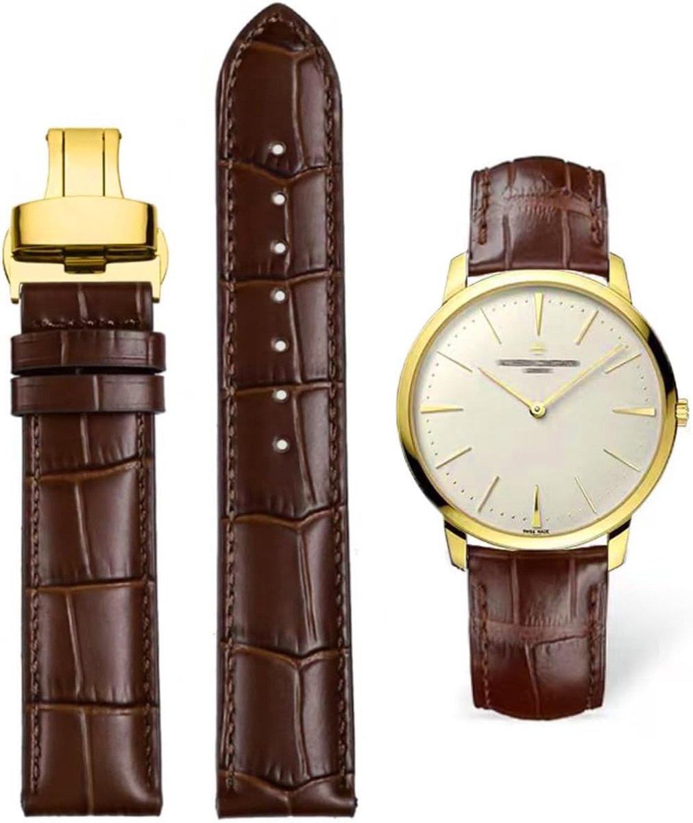 Watch Bands Genuine Leather Watchbands Alligator Embossed Replacement Deployment Clasp Bracelets 12 13 14 15 16 17 18 - ShopVlot