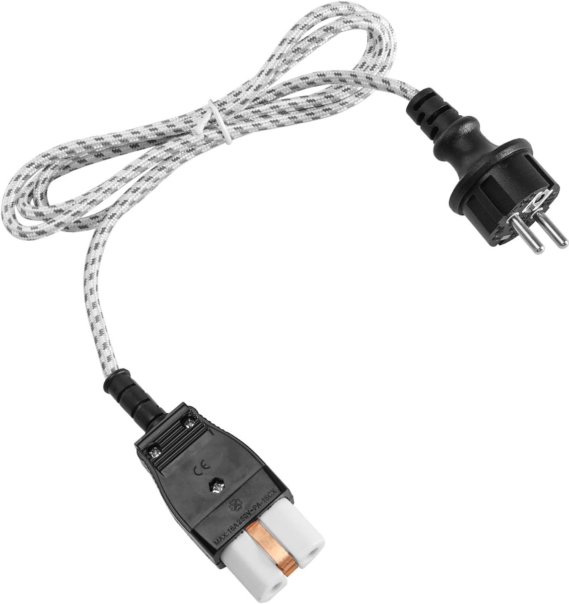 Keramische stekker voor hete apparaten met kabel, euroconversie apparaatstekker, aansluitkabel met keramisch - ShopVlot