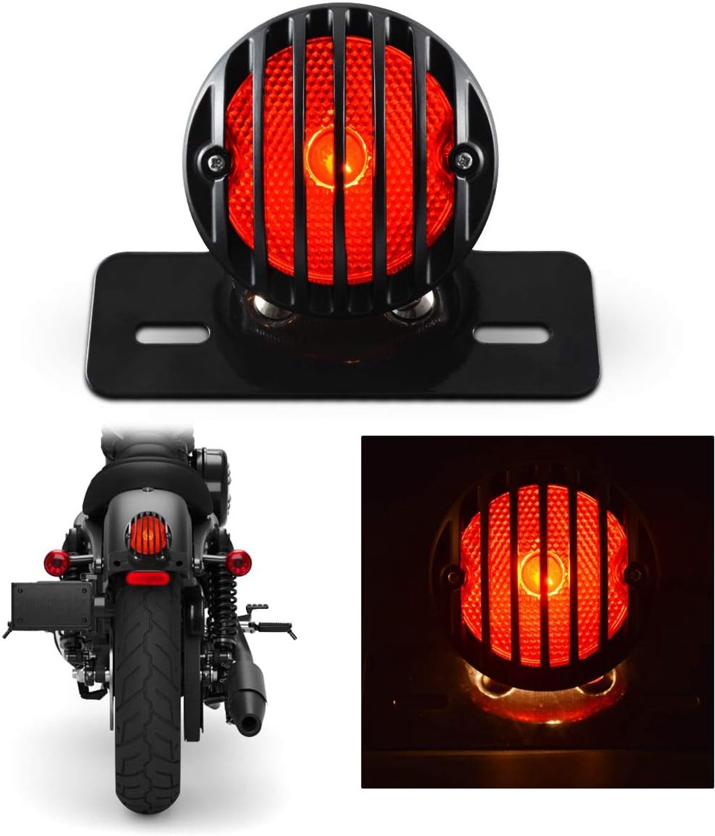 TUINCYN Red Motorcycle Taillight with License Plate Holder Black Heavy Duty Motor 12V Indicators Turn Signal Lights - ShopVlot