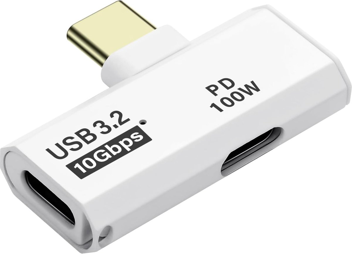 SinLoon USB C 3.2 10Gbps USB C Male to Female Adapter with 100W PD Power Supply for Laptop Tablet Phone - White - ShopVlot