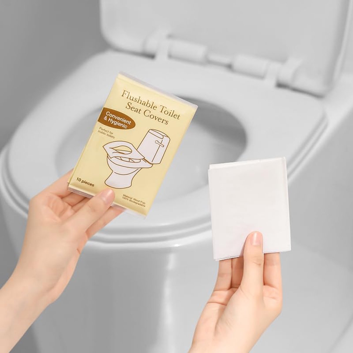 Wegwerp toiletkussen 180 stuks - cellulose - hygiënische toiletbescherming - ideaal voor onderweg - ShopVlot