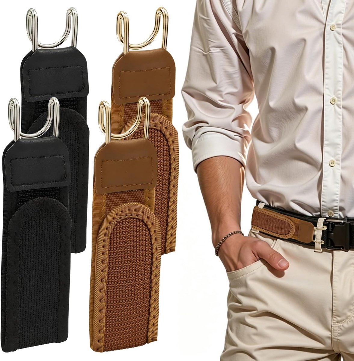 Gesploze riemen voor heren - elastische nylon riem - verstelbaar - ideaal voor dagelijks gebruik - ShopVlot