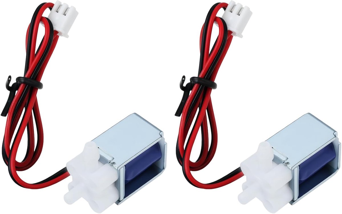 Micro solenoïde klep 2x - normaal gesloten - 2-weg lucht en water - ideaal voor kleine ruimtes - ShopVlot