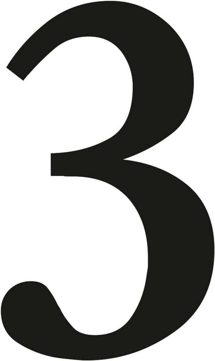 Cijfersticker No. 3 - Hoogte 10 cm - Zelfklevend - Weerbestendig voor buitengebruik - ShopVlot
