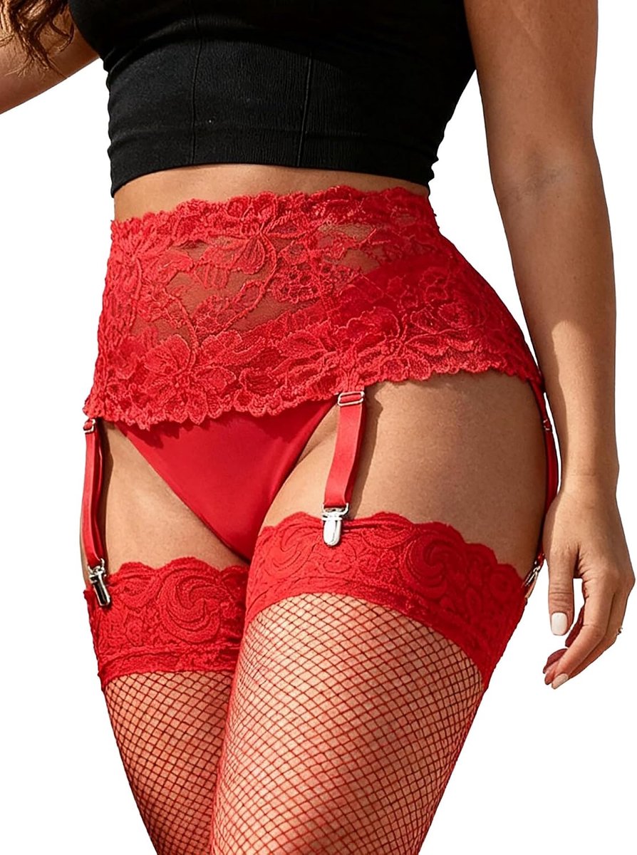 Garterbelt met 4 Clips - Vintage Zwart - Verstelbaar - Perfecte Pasvorm voor Plus Size - ShopVlot