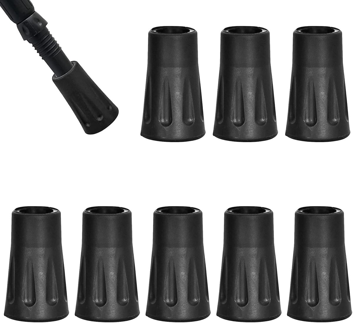 Wandelstok eindstuk - rubberen beschermcaps - standaard maat 11 mm - perfect voor trekkingstokken - ShopVlot