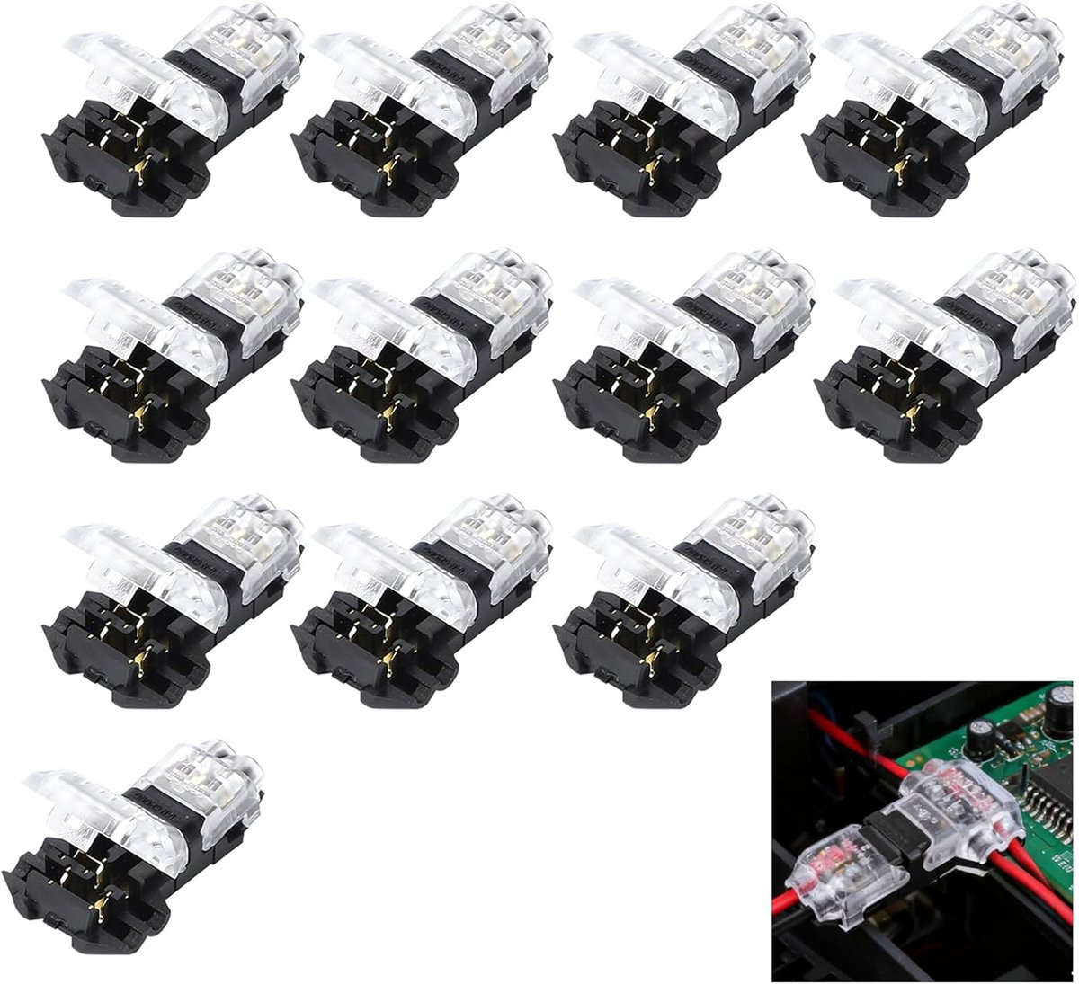 Waterdichte T-connectoren - Pack van 12 - Lage spanning - Perfect voor voertuigen - ShopVlot