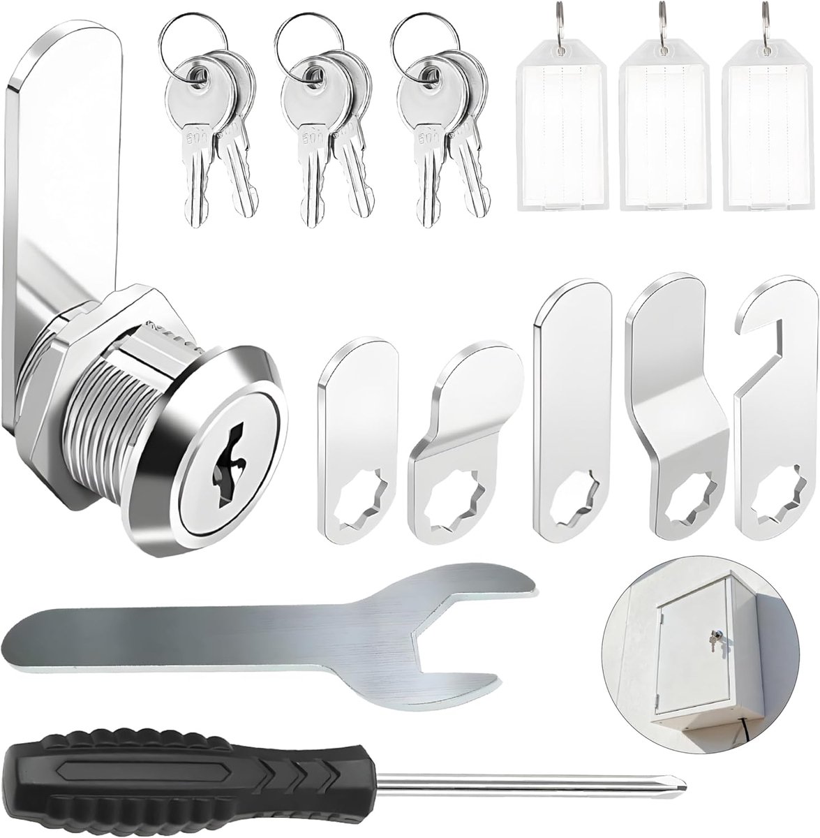 Brievenbus slot 16 mm - met 5 verschillende sleutels - stevige lever lock - extra beveiliging voor postbussen - ShopVlot