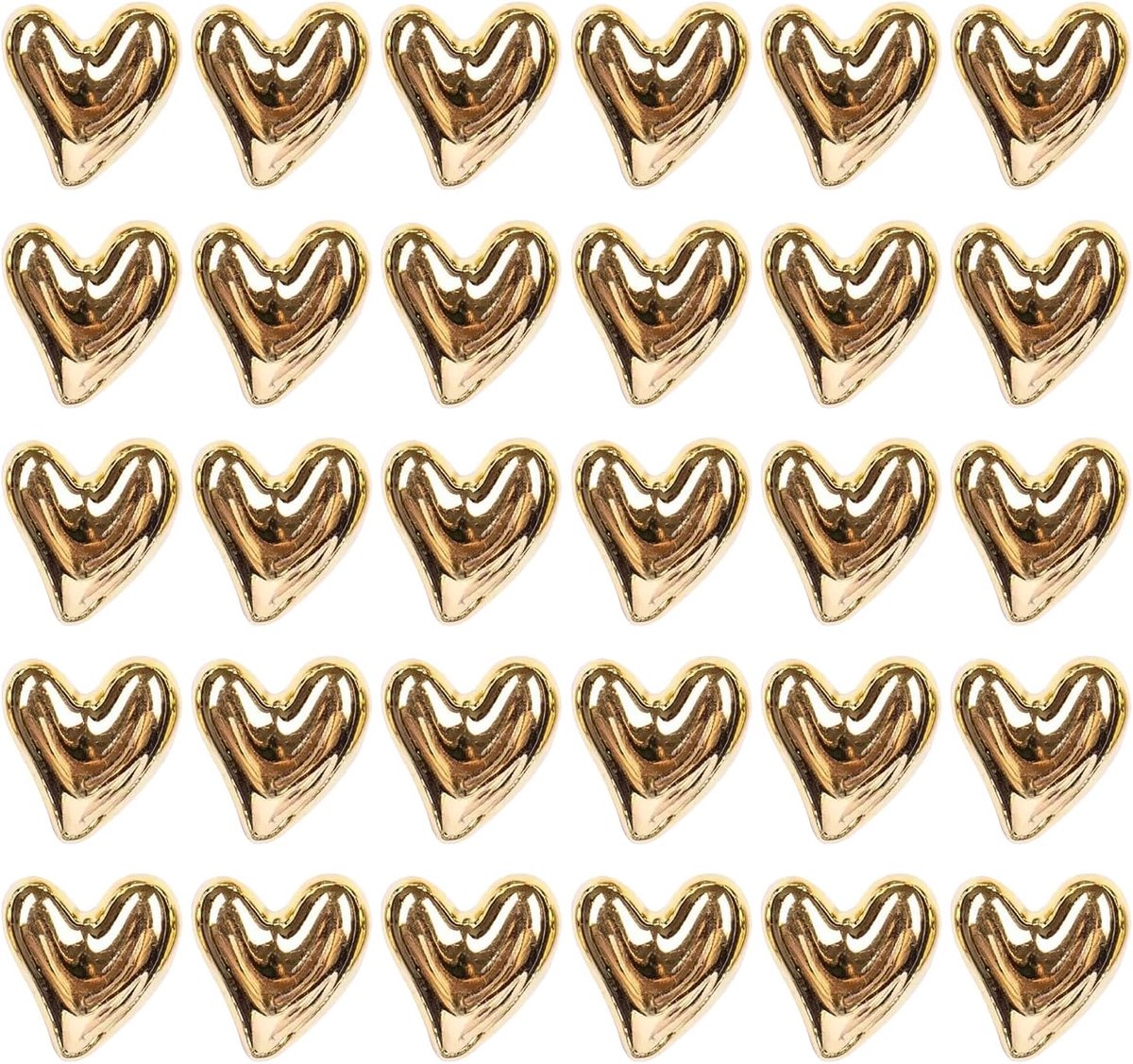 Hartvormige magneten goud - 30-delige set - duurzaam materiaal - perfect voor koelkast en whiteboard - ShopVlot
