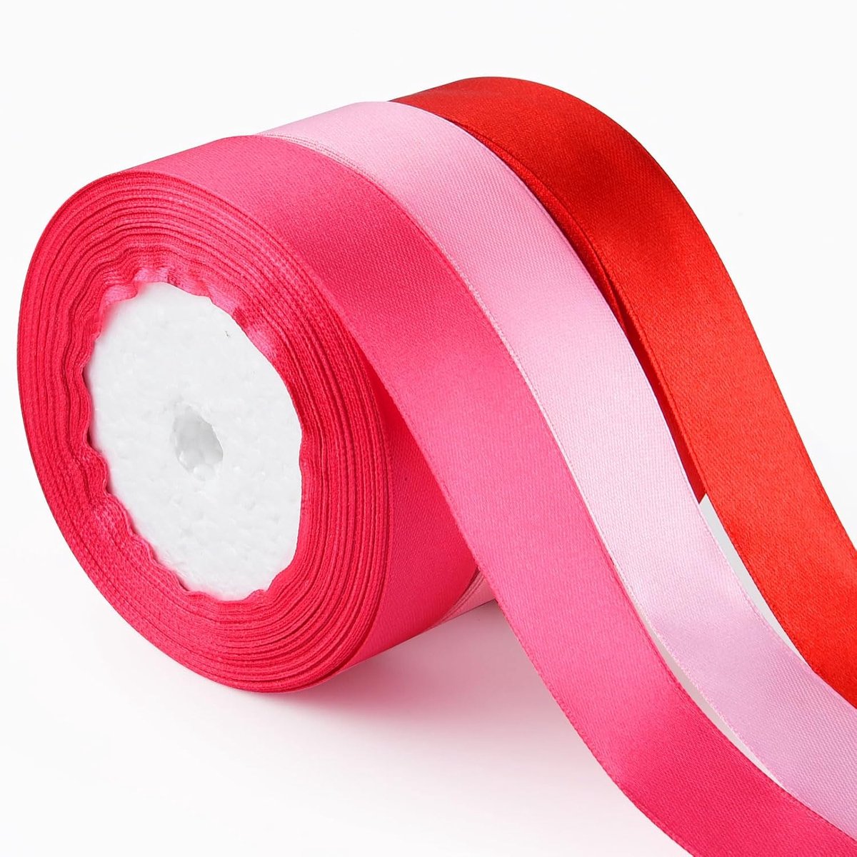 Satin Ribbon 1 inch - Rood Roze Kleur - Glad Polyester - Perfect voor Valentijnsdag Cadeaus - ShopVlot
