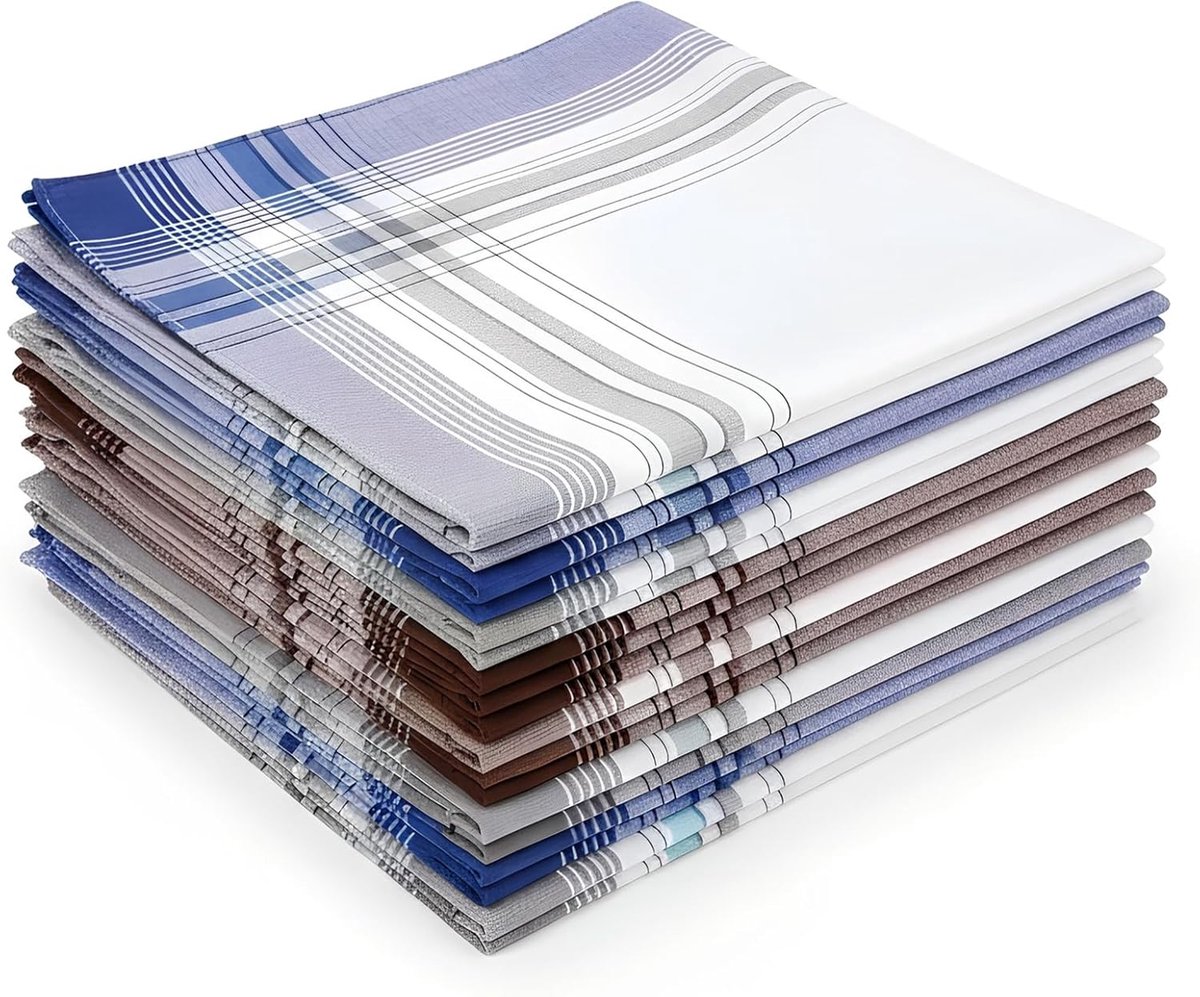 Katoenen zakdoeken 40 x 40 cm - herbruikbaar - absorberend - ideaal voor dagelijks gebruik - ShopVlot