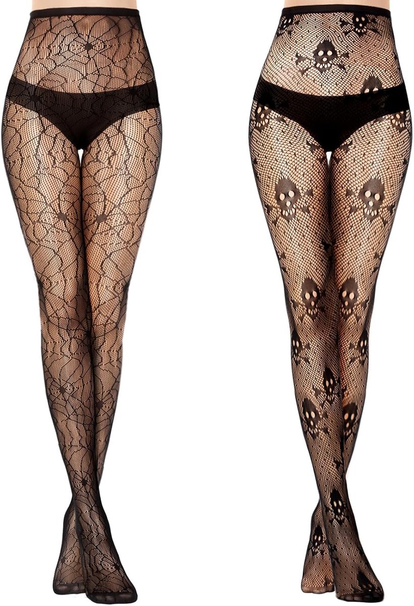 Visnetkousen 2 paar - Zwart - Hoge taille - Perfect voor feesten - ShopVlot