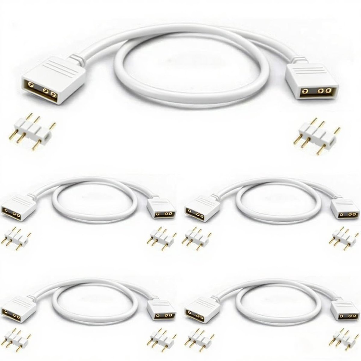ARGB splitter kabel 5V 30cm - 3-pin female naar female - eenvoudig in gebruik - voor RGB PC fans en LED strips - ShopVlot