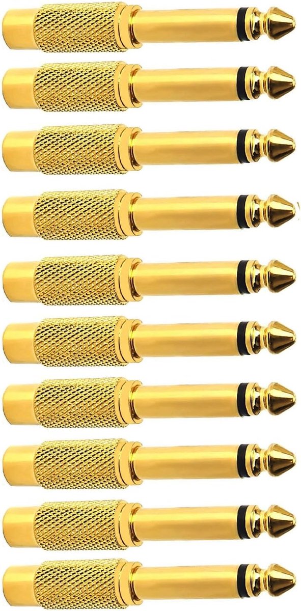 Audio adapter 6.35mm mono plug naar RCA - goud-plated - voor optimale signaaloverdracht - ideaal voor audioverbindingen - ShopVlot