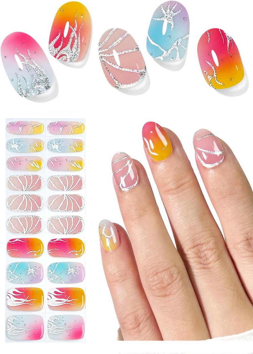Nagelfolie 20 stuks - Zomer chroom - Zelfklevend - Voor doe-het-zelf nagels - ShopVlot