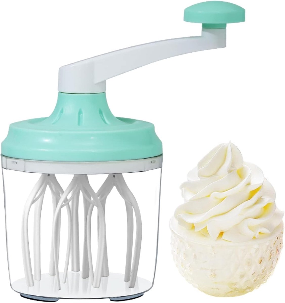 Handmatige eierklopper 1200ml - ergonomische handgreep - snel en efficiënt voor koken - ShopVlot