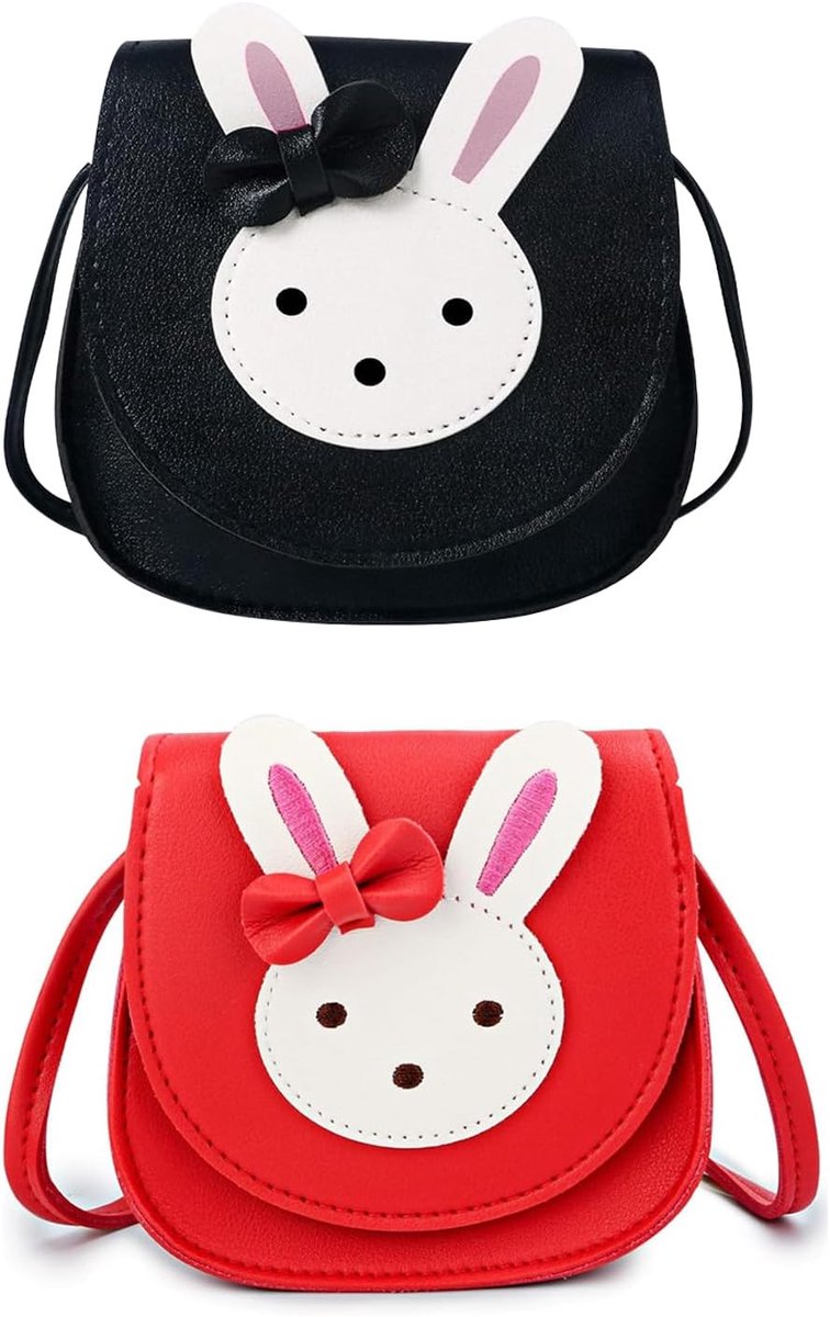 Schoudertas voor meisjes - 2 stuks schattige konijn crossbody tas - PU leer - ideaal voor kleine meisjes - ShopVlot