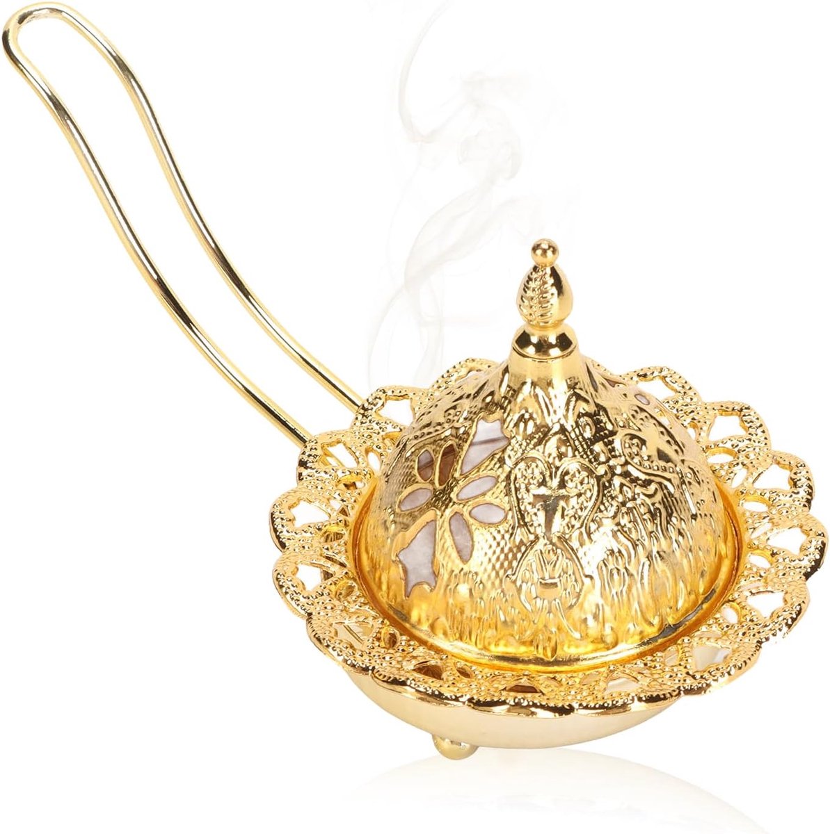 Wierookbrander met handvat - metalen vintage stijl - voor slaapkamer, woonkamer, kantoor - bevorder ontspanning - ShopVlot
