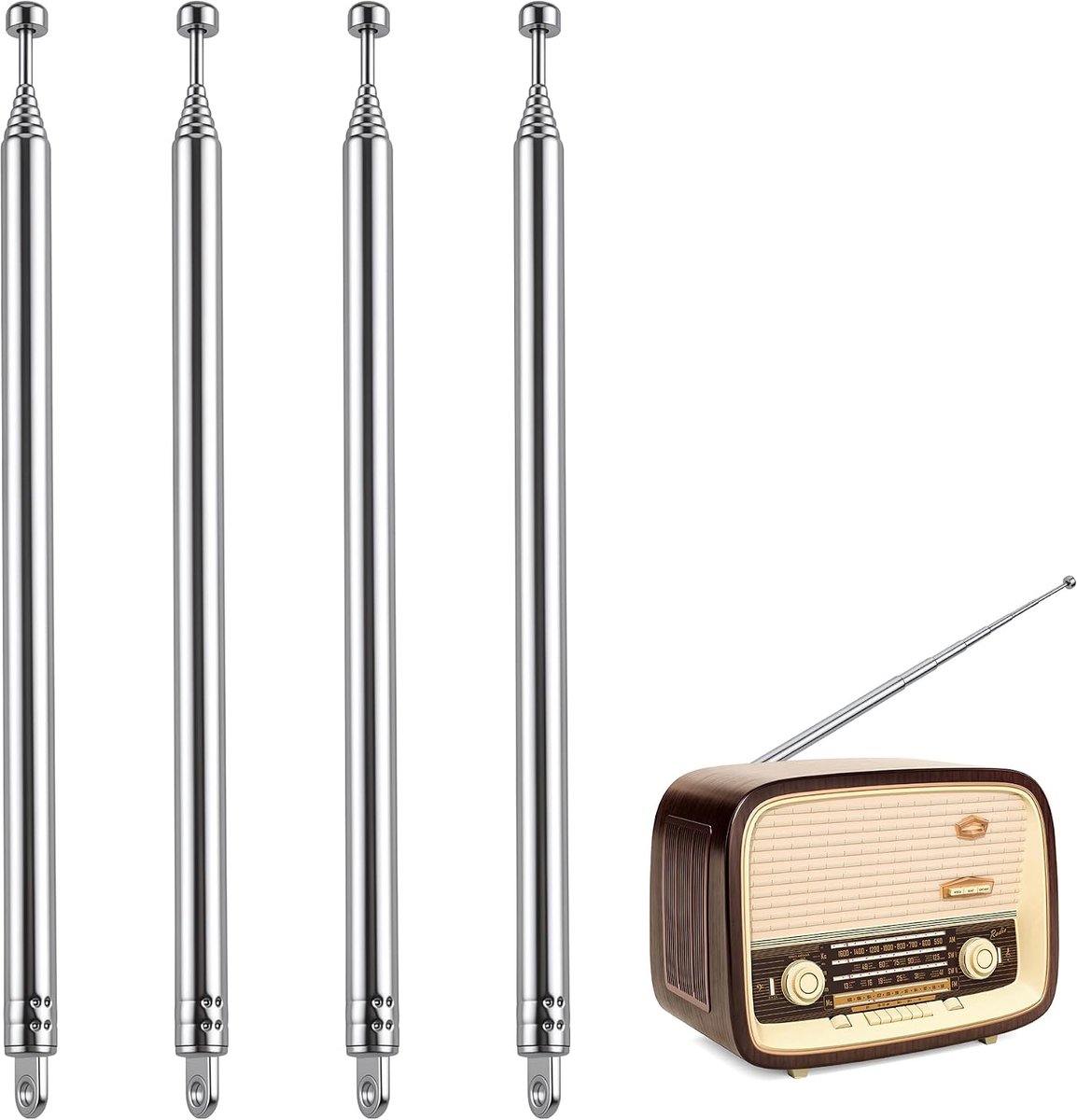 Telescopische antenne 7 secties - uittrekbaar tot 74 cm - voor DAB FM-radio-ontvangst - verbeterde signaalontvangst - ShopVlot