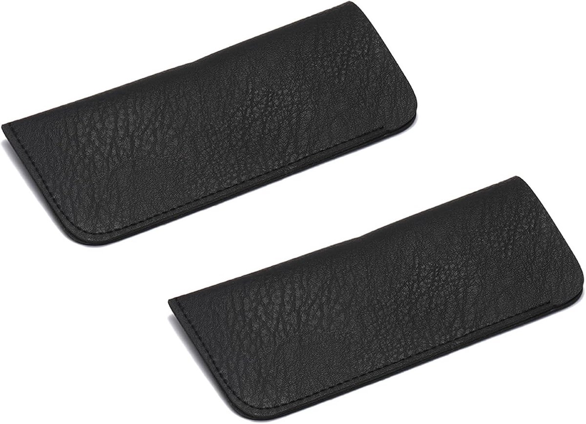 brillenkoker 2 stuks - zachte leren tas - krasbestendig - ideaal voor reizen - ShopVlot