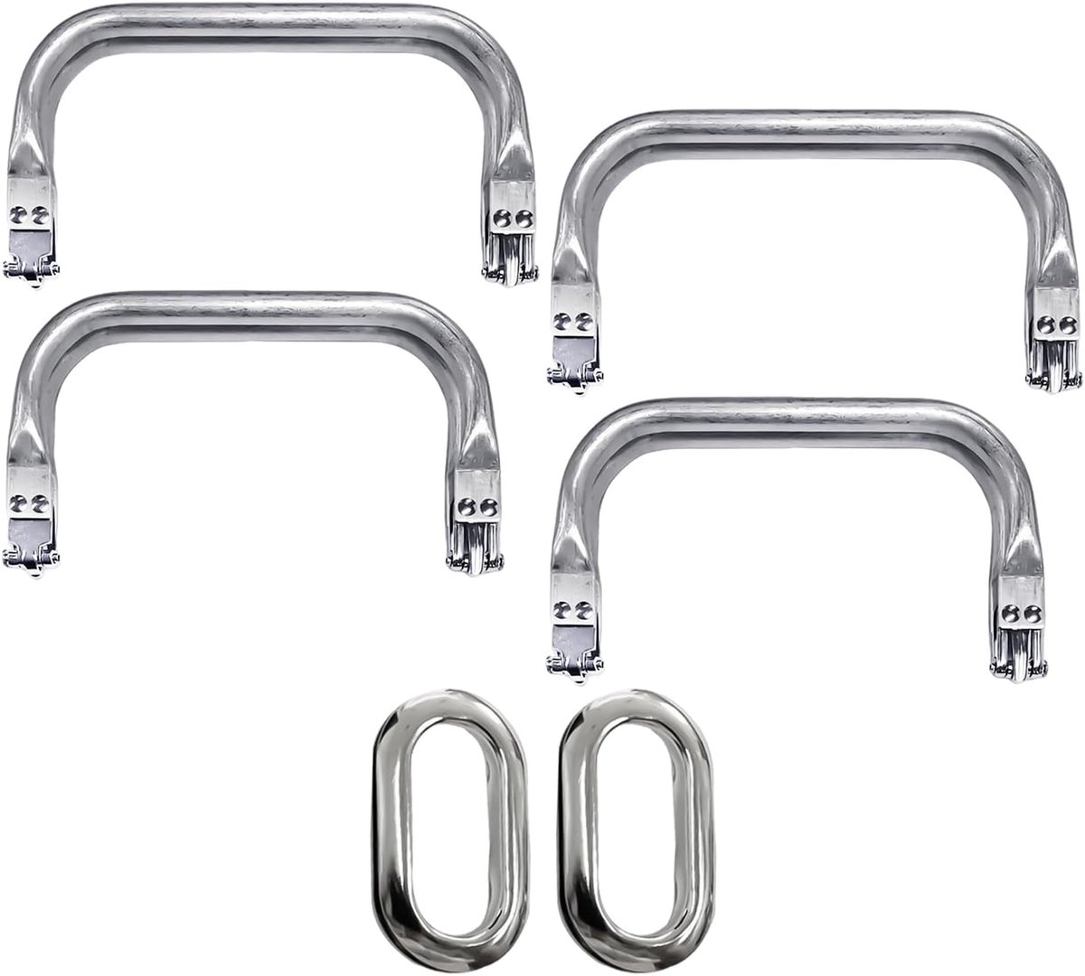 Aluminium zak frames 4 stuks - Ovale handgespen - Klik inkapseling mondstukken - Ideaal voor handgemaakte tassen - ShopVlot