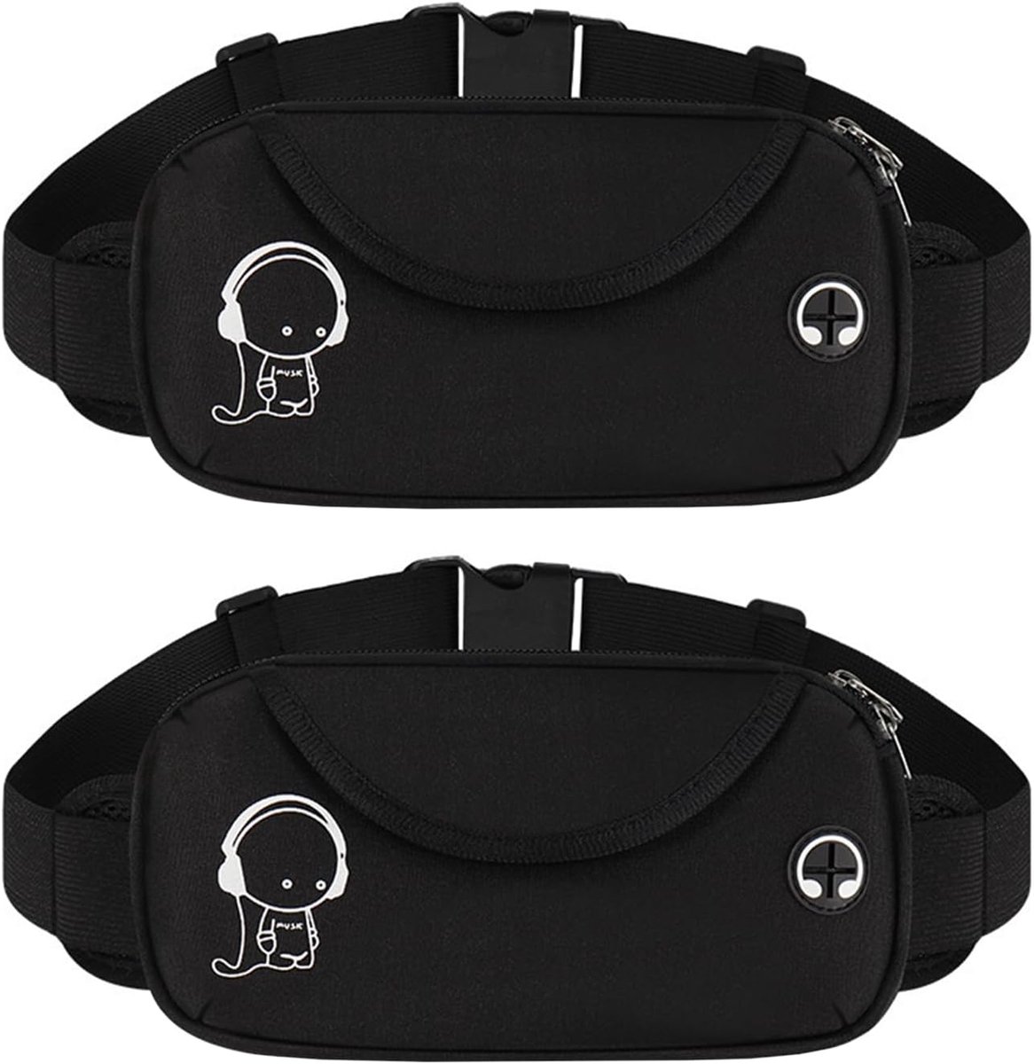 Mobiel toont sporttassen 21,5x11 cm - zwart polyester - waterdicht - ideaal voor reizen - ShopVlot