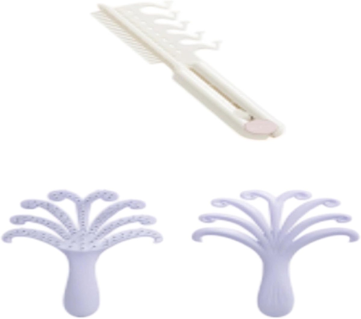 Krulborstel paars en wit - ergonomische haarborstel - voor krullend haar - ideaal voor thuisgebruik - ShopVlot