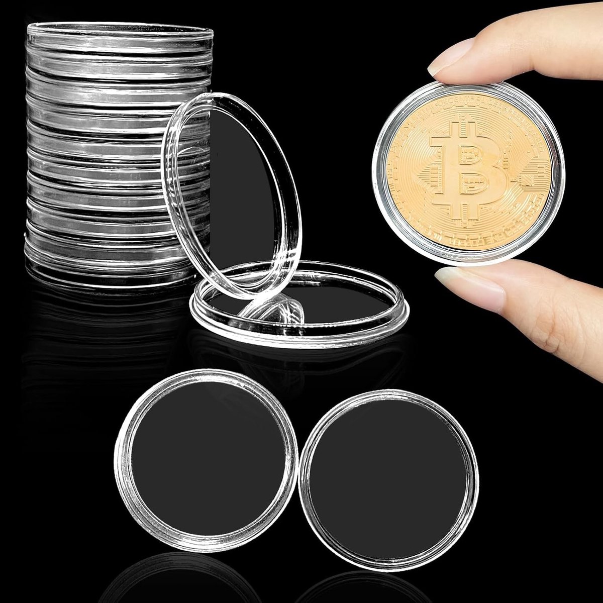 10 Stuks Coin Holder 40mm Ronde Muntcapsule voor Verzamelaars - Professionele Opslag voor Zilveren Munten en Baren, Ideaal voor Muntcollectie en Bescherming