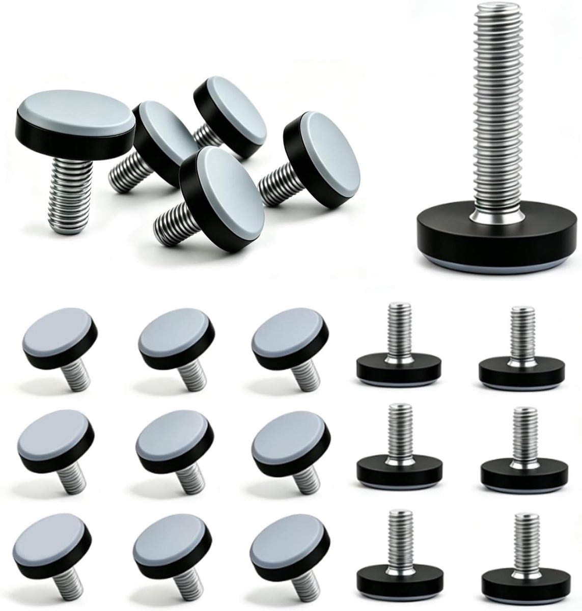 Set van 20 stelpoten 20 mm - robuuste schuifpoten met M6 schroefdraad - extra soepel glijden - ShopVlot