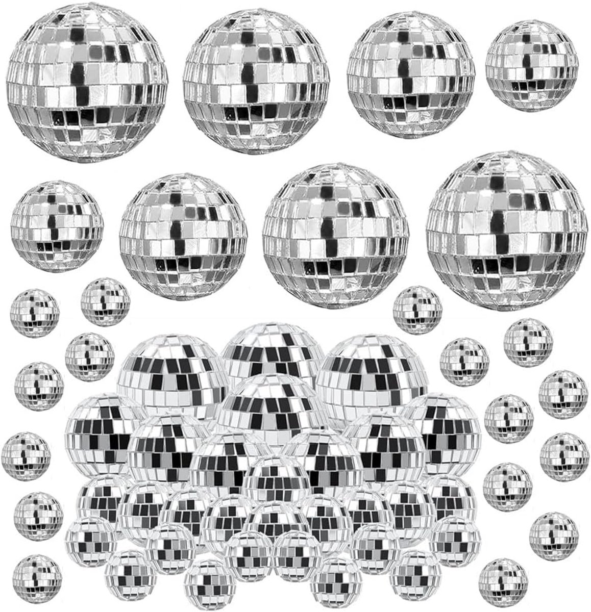 Disco Ball Decoratie 54 Stuks - Hangend - Lichtgewicht en Reflectief - Perfect voor Feesten - ShopVlot