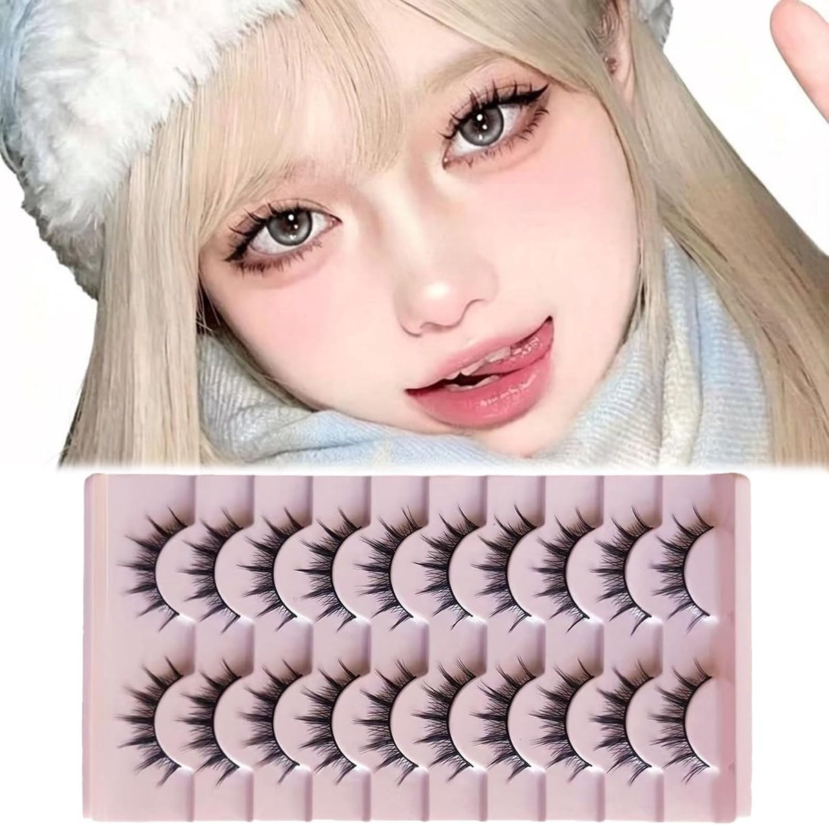 Manga-wimpers 10 paar - Wispy Spiky 3D-valse wimpers - Natuurlijke look - Ideaal voor cosplay - ShopVlot