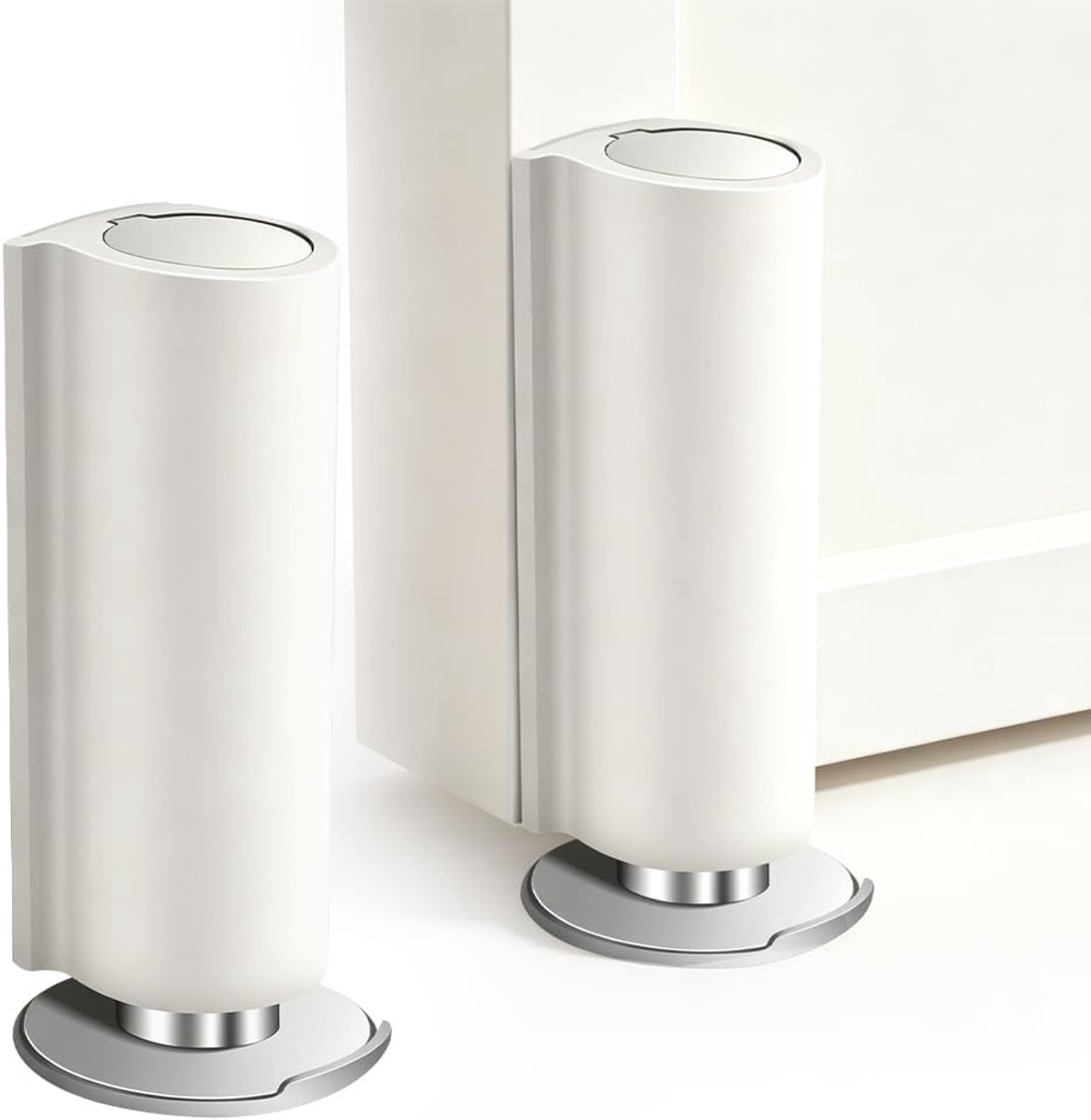 Magnetische deurstopper 2 stuks - zonder boren - roestvrij staal - voorkomt schade aan muren - ShopVlot